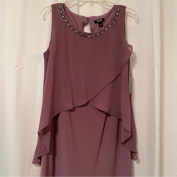 BNWT Women's Knee length Sleeveless Dress with Rhinestone accents in Elderberry - Picture 2 of 7